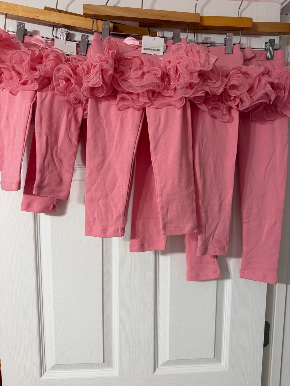 NWT Just FAB Girls Leggings Coral Curly Ruffle Tutu Skirt Bow